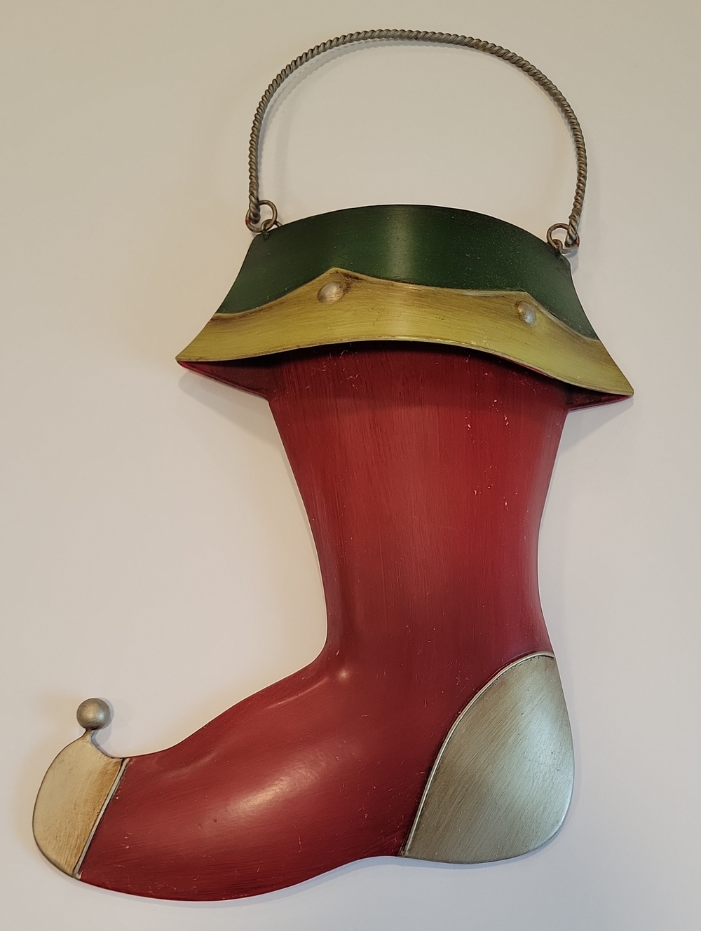 Southern Living at Home Metal Stocking Door Hanger Christmas Red Green Gold